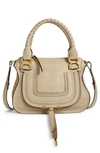 Chloé Small Marcie Leather Satchel In Beige