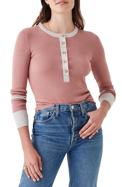 Faherty Mikki Organic Cotton & Cashmere Henley Sweater In Mauve