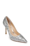 Jewel Badgley Mischka Women's Azalea Chunky Glitter Stiletto Evening Pumps In Silver