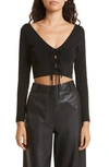 Alice And Olivia Sharee Cropped Pullover In Black