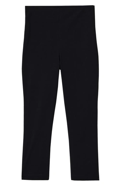 Mango Straight Leg Crop Trousers In Black