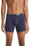 Nike Dri-fit Essential 3-pack Stretch Cotton Boxer Briefs In Dark Beetroot