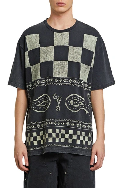 Profound Check Paisley T-shirt In Black