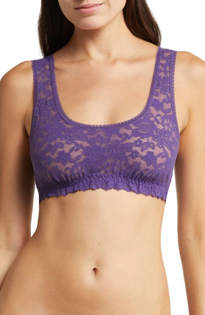 Hanky Panky Daily Lace Overlay Scoop Neck Bralette In Cassis Purple