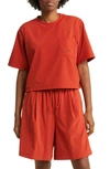 Nike Everyday Mod Boxy Pocket T-shirt In Red