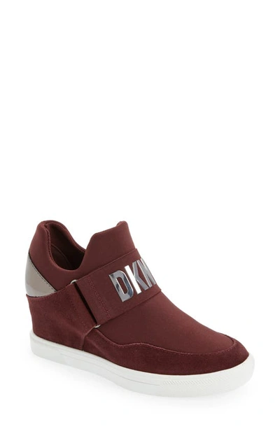 Dkny Cosmos Wedge Sneaker In Bordeaux