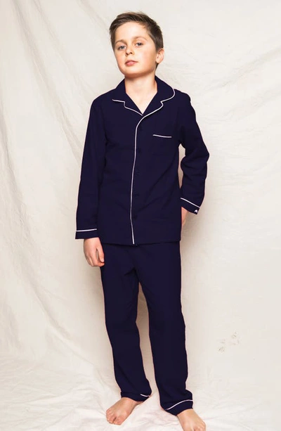 Petite Plume Kids' Flannel Pajamas In Navy