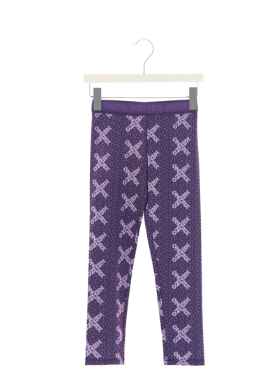 Kenzo Kids' Girls Purple Logo Leggings