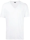 John Varvatos Star Usa Slim Fit Slubbed V-neck T-shirt In White