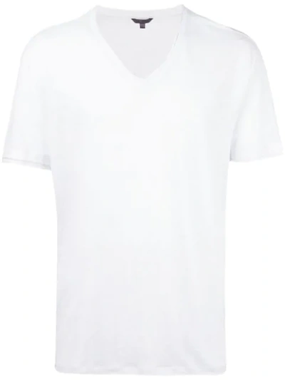 John Varvatos Star Usa Slim Fit Slubbed V-neck T-shirt In Salt