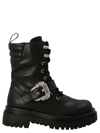 VERSACE JEANS COUTURE BUCKLE COMBAT BOOTS
