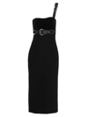 Roberto Cavalli Black Midi Dress With Buckle In Black