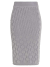 Karl Lagerfeld Monogram Jacquard Skirt In Gray