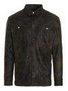 MISBHV LEATHER EFFECT FABRIC SHIRT