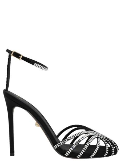 Alevì Crystal-embellished Ankle-strap 120mm Sandals In Black