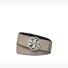Tory Burch 1.5" Miller Reversible Belt In Gray Heron / Black / Silver