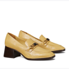 Tory Burch Perrine Leather Loafer With Logo Clamp In Cornbread