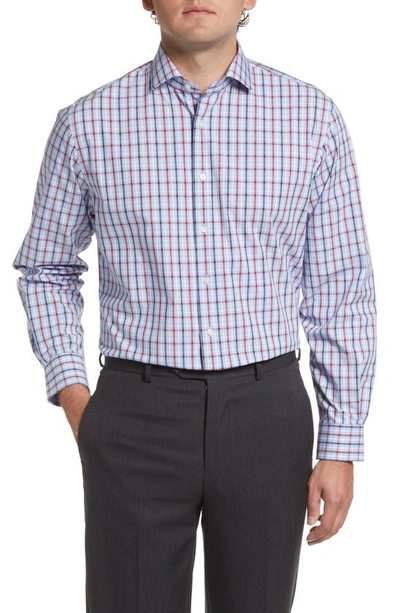 Nordstrom Tech Smart Traditional Fit Gingham Coolmax® Dress Shirt In Blue- Burg Multi Robb Gingham
