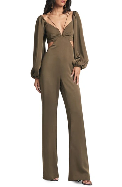 Sachin & Babi Bruni Cutout Long Sleeve Jumpsuit In Green