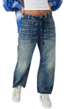 Free People We The Free Moxie Barrel Paint Splatter Jeans In Timeless Blue