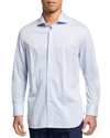 Corneliani Men's Melange Sport Shirt In Light Blue Solid