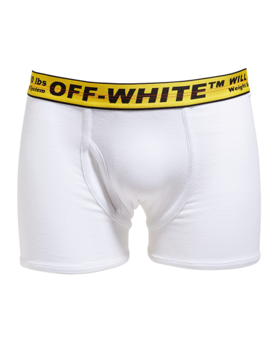 Off-white Men's Industrial Ribbed Boxer Briefs In White