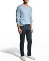 Neiman Marcus Men's Extra Lightweight Wool-cashmere V-neck Sweater In Light Blue