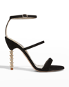 SOPHIA WEBSTER ROSALIND CRYSTAL STAR-HEEL SUEDE SANDALS