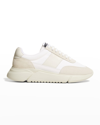 Axel Arigato Genesis Mixed Leather Retro Runner Sneakers In White/cremino