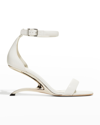 Alexander Mcqueen Arc Calfskin Architectural-heel Sandals In White