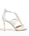 Jimmy Choo Aura 95 Sandals In Ivory/white