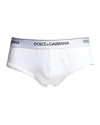 Dolce & Gabbana Men's Two-pack Jersey Stretch Logo Briefs In Optic White