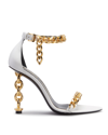 Tom Ford Chain Ankle-strap Sculptural-heel Sandals In Chalk