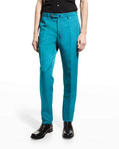 Incotex Men's Slim-fit Chinolino Trousers In Blue Chiaro/azzur