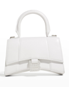 Balenciaga Hourglass Xs Calf Leather Top-handle Bag In White