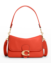 Coach Tabby Leather C Medallion Shoulder Bag In Red/orange