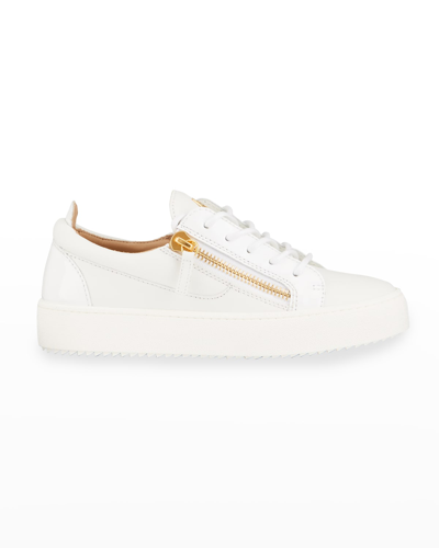 GIUSEPPE ZANOTTI DUAL-ZIP LEATHER SNEAKERS