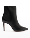Schutz Mikki Leather Pointed-toe Booties In Black