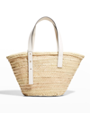 Poolside The Essaouira Medium Straw Tote Bag In Natural/white