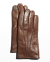 Guanti Giglio Fiorentino Men's Napa Snap Touchscreen Gloves In Brown