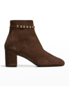 Ferragamo Ghila Leather Zip Ankle Booties In Nero