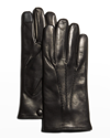 Guanti Giglio Fiorentino Men's Napa Snap Touchscreen Gloves In Black