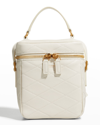 Saint Laurent Vanity Quilted Box Top-handle Bag In Soft Crema