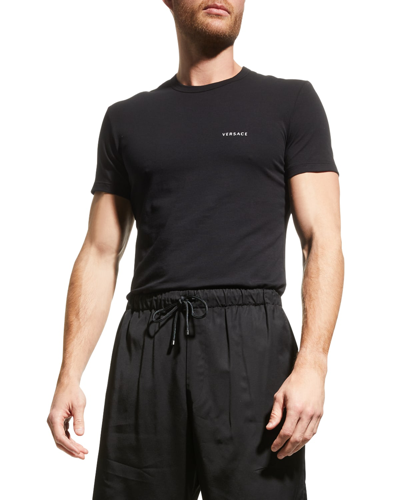 Versace Men's 2-pack Essential Stretch T-shirts In Black
