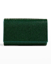 Judith Leiber Fizzy Crystal Flap Clutch Bag In Silver