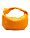 Bottega Veneta Jodie Teen Intrecciato Napa Shoulder Bag In Tangerine/gold