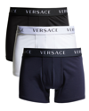 Versace Jersey Cotton Stretch Boxer Briefs, Pack Of 3 In Black/blue/white