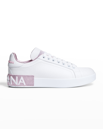 DOLCE & GABBANA PORTOFINO BICOLOR LOGO LOW-TOP SNEAKERS