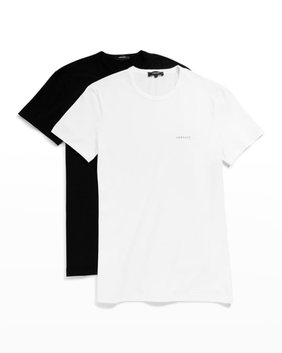 Versace Men's 2-pack Essential Stretch T-shirts In White