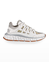 Versace Trigreca Low-top Sneakers In White/grey/gold